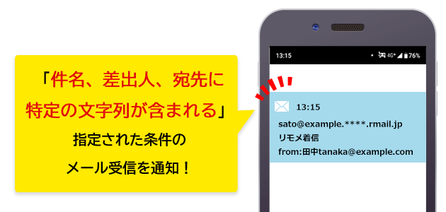 メール受信を端末に通知して、メールを見逃さない